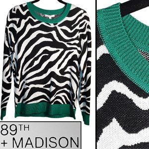 ⏰️"Ultramarine Green Combo" zebra print sweater 🧾